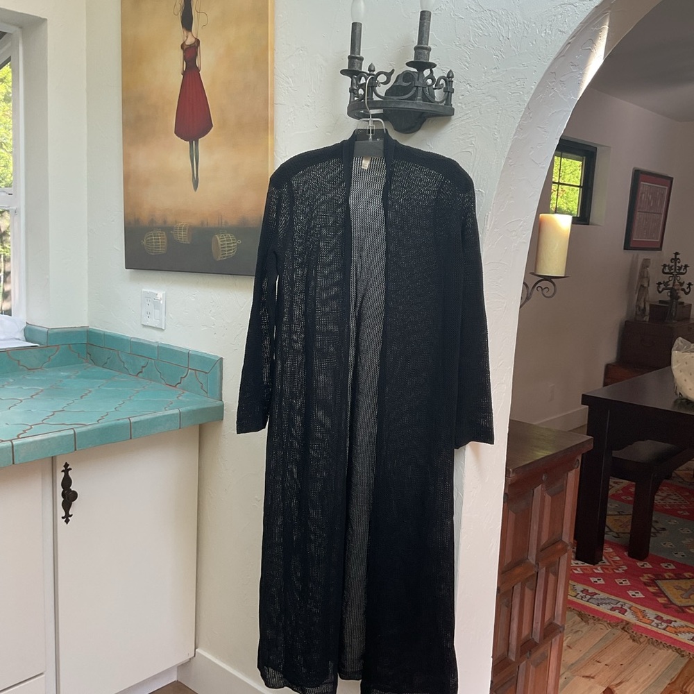 EILEEN FISHER OPEN WEAVE SWEATER DUSTER